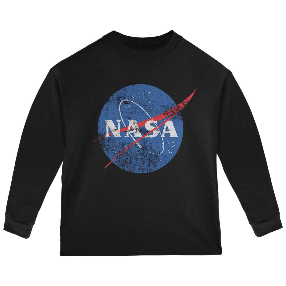 NASA Distressed Logo Toddler Long Sleeve T Shirt Toddler Long Sleeves NASA 2T Black 