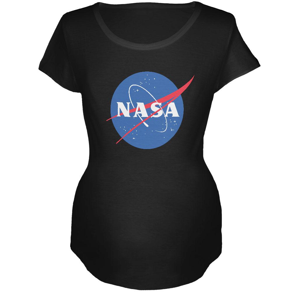 NASA Logo Maternity Soft T Shirt Maternity T-Shirts NASA 2XL Black 