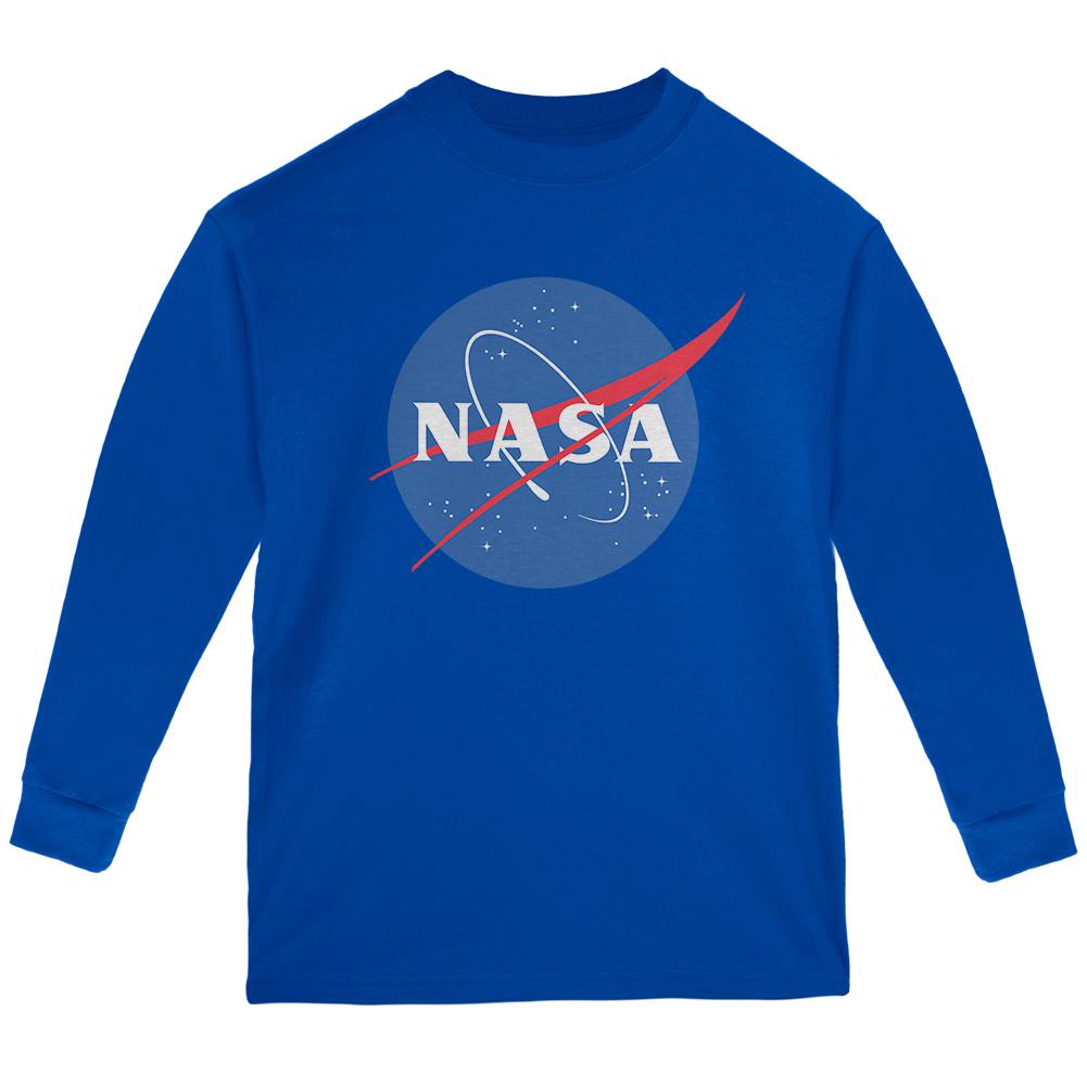 NASA Logo Youth Long Sleeve T Shirt Youth Long Sleeves NASA LG Blue 