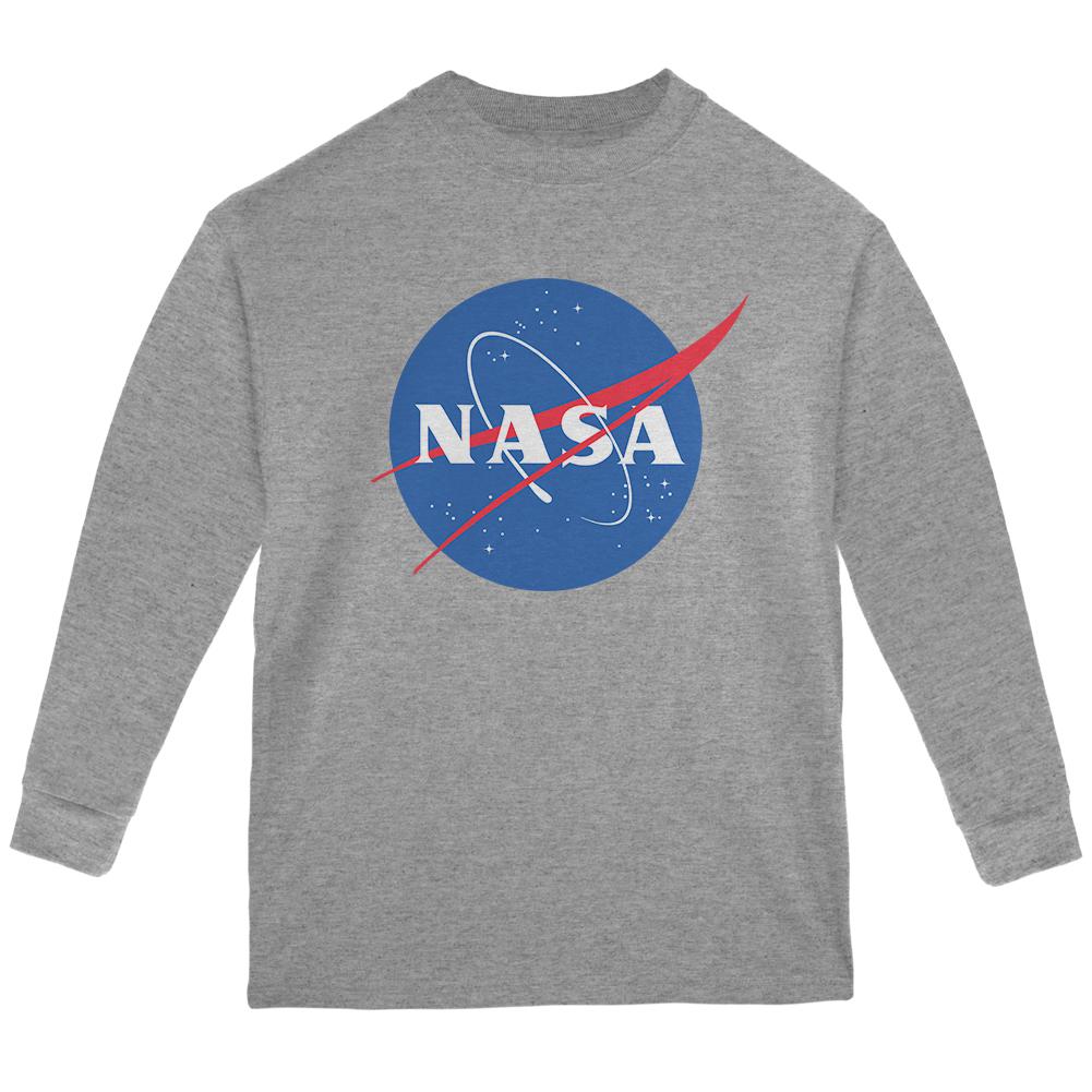 NASA Logo Youth Long Sleeve T Shirt Youth Long Sleeves NASA LG Grey 