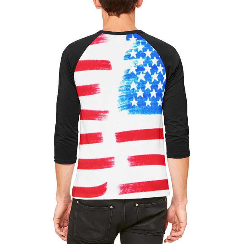 4th of July Color Me American Mens Raglan T Shirt Men's T-Shirts Old Glory   