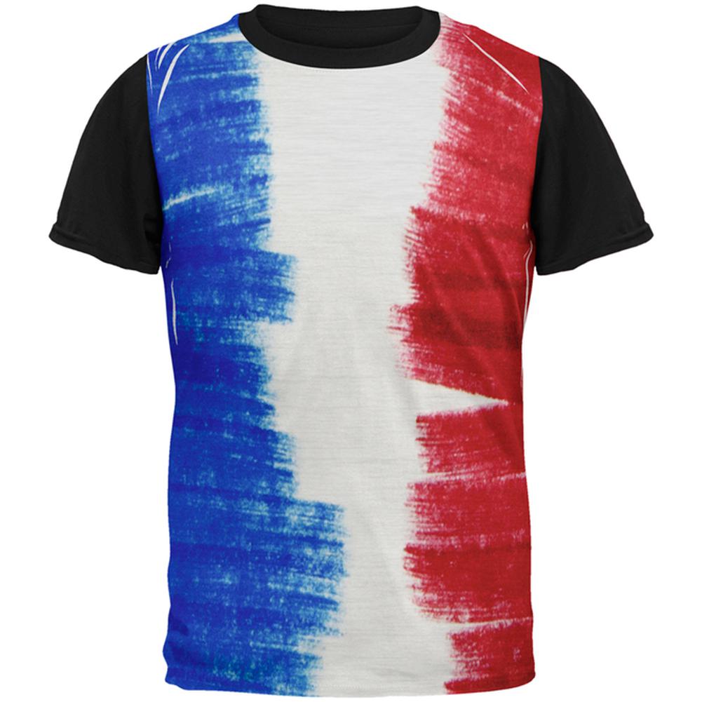 Color Me French All Over Mens Black Back T Shirt Men's T-Shirts Old Glory LG Multi 