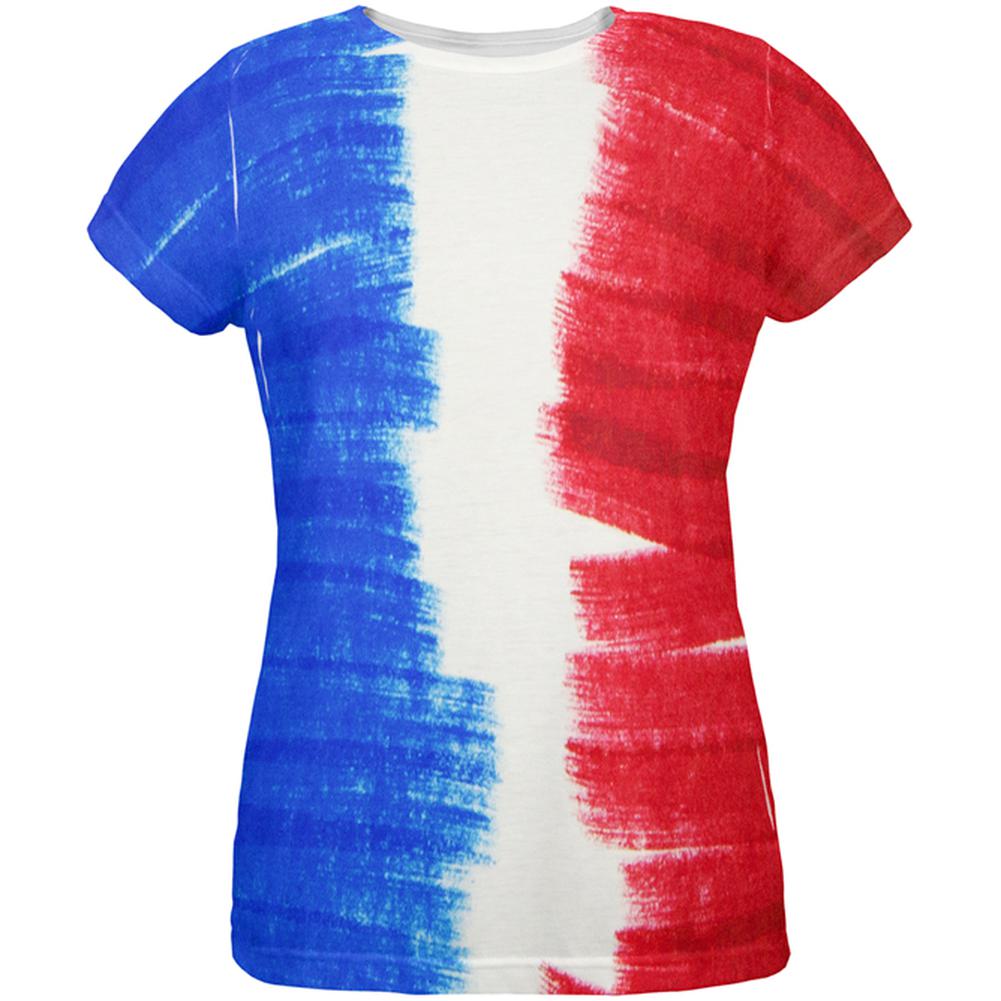 Color Me French All Over Womens T Shirt Women's T-Shirts Old Glory 2XL Multi 