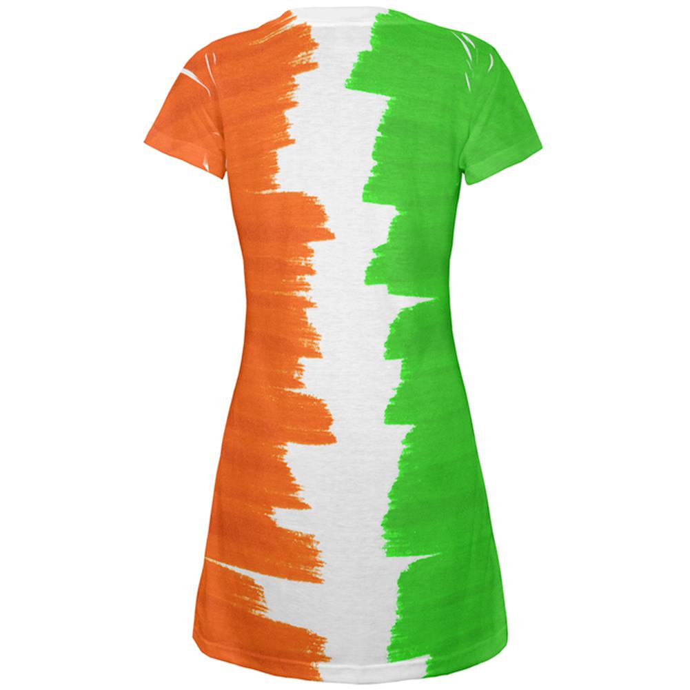 St Patrick's Day Color Me Irish All Over Juniors Beach Cover-Up Dress Juniors Dresses Old Glory   