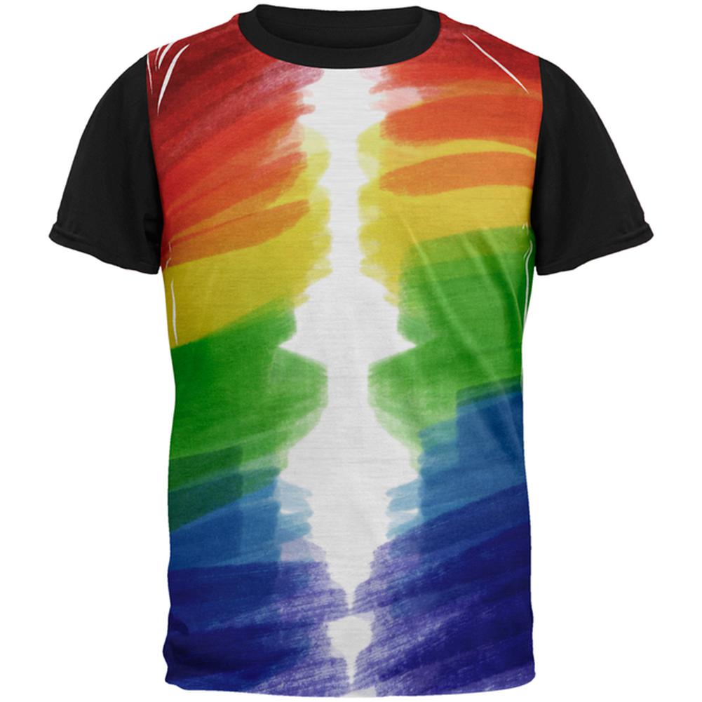 Color Me Gay Lesbian Pride All Over Mens Black Back T Shirt Men's T-Shirts Old Glory MD Multi 