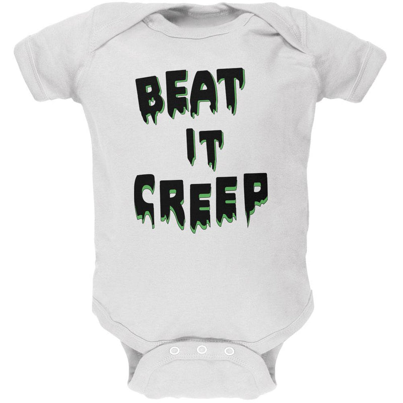 Halloween Beat it Creep Soft Baby One Piece Baby One Piece Old Glory 12MO White 