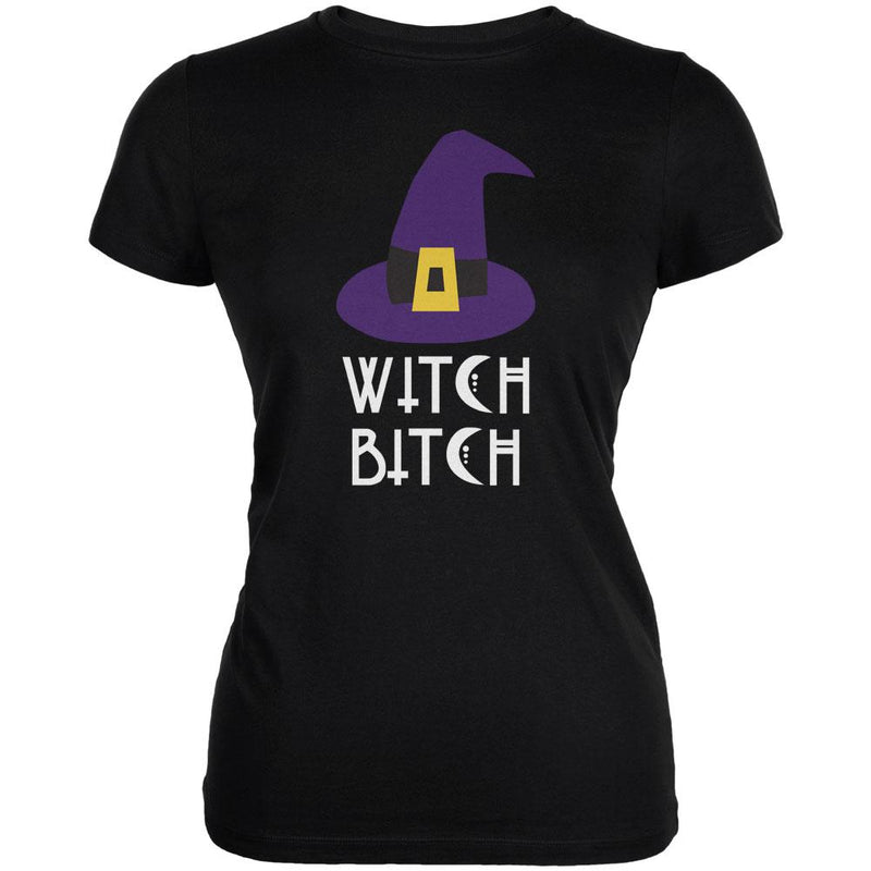 Halloween Witch Bitch Juniors Soft T Shirt Juniors T-Shirts Old Glory 2XL Black 