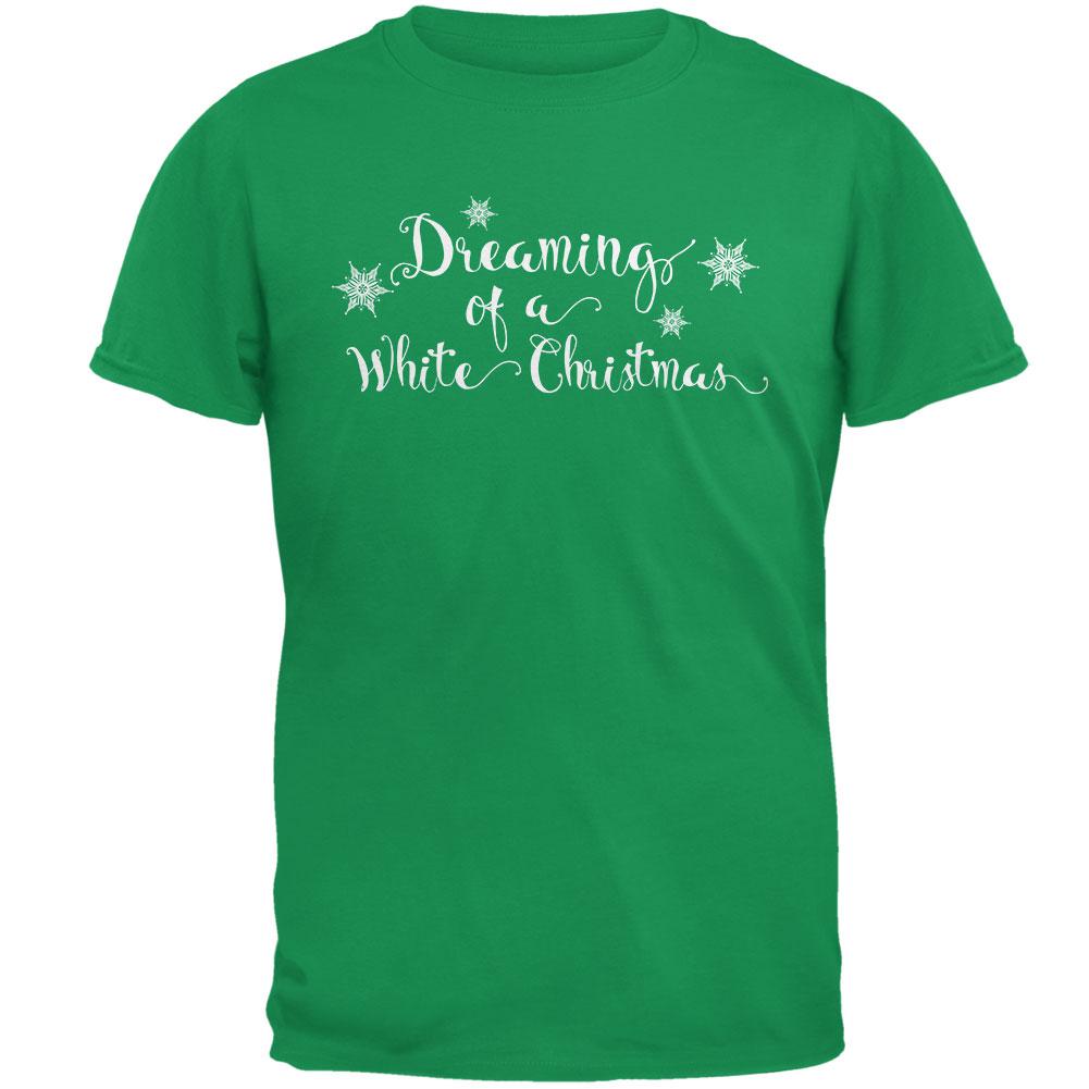 Dreaming of a White Christmas Mens T Shirt Men's T-Shirts Old Glory 2XL Irish Green 