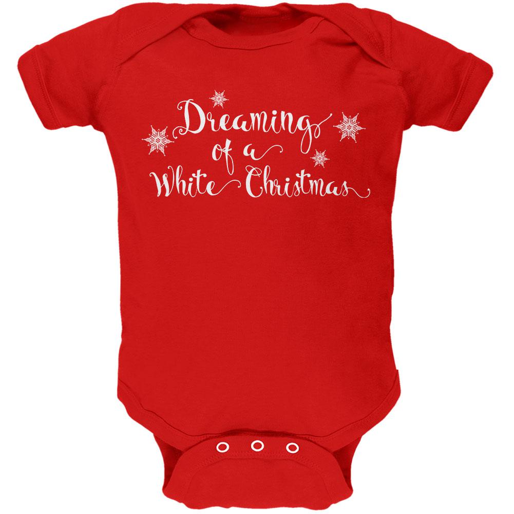 Dreaming of a White Christmas Soft Baby One Piece Baby One Piece Old Glory 12MO Red 