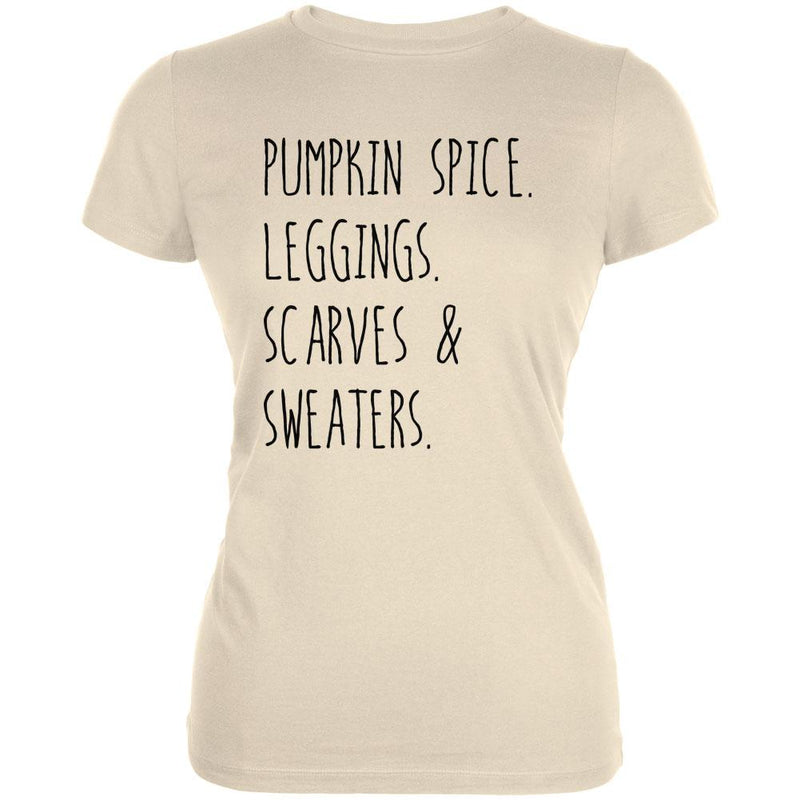 Halloween Pumpkin Spice Leggings Scarves and Sweaters Juniors Soft T Shirt Juniors T-Shirts Old Glory LG Cream 