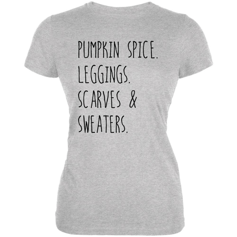 Halloween Pumpkin Spice Leggings Scarves and Sweaters Juniors Soft T Shirt Juniors T-Shirts Old Glory 2XL Grey 