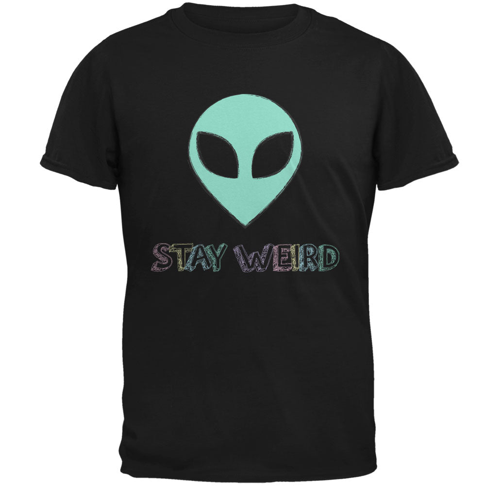 Stay Weird Alien Mens T Shirt Men's T-Shirts Old Glory 2XL Black 