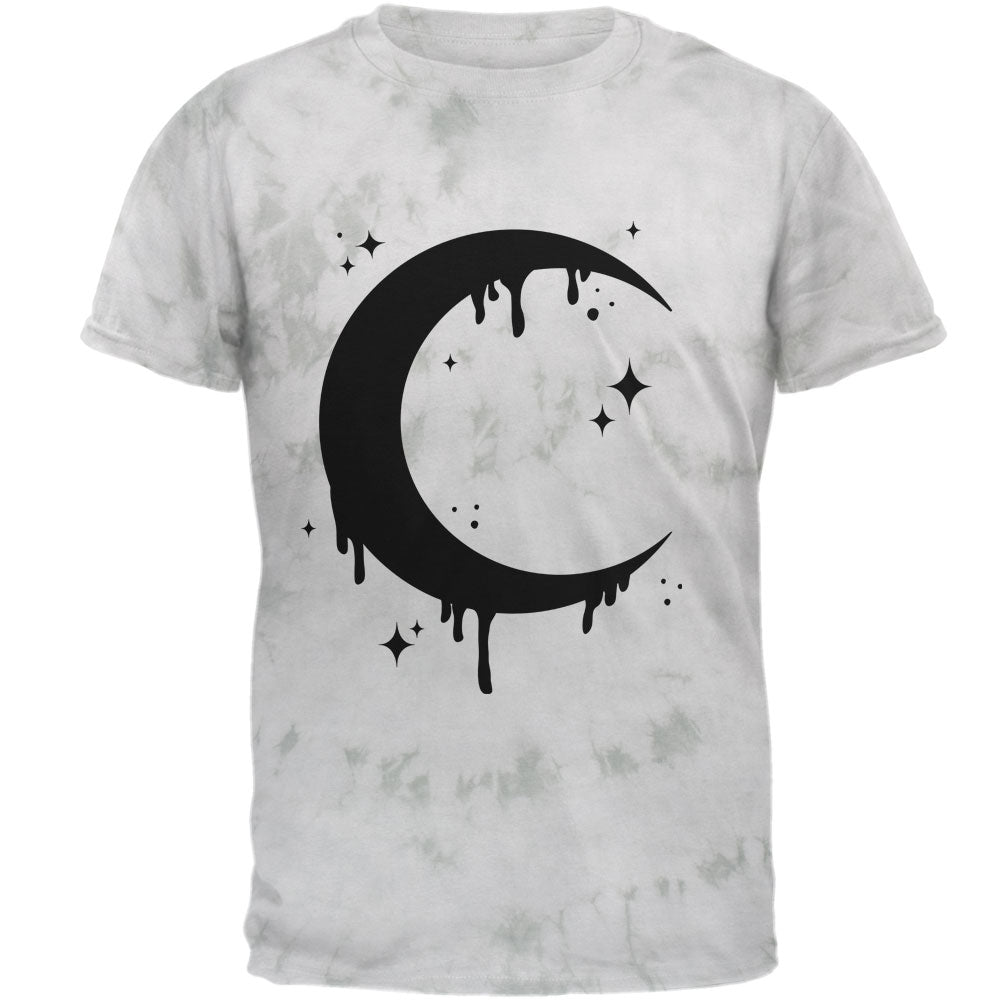 Halloween Dripping Crescent Moon Adult T-Shirt Men's T-Shirts Old Glory XL Crackle Moss Tie Dye 