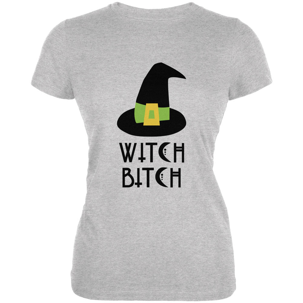 Halloween Witch Bitch Juniors Soft T Shirt Juniors T-Shirts Old Glory 2XL Heather 