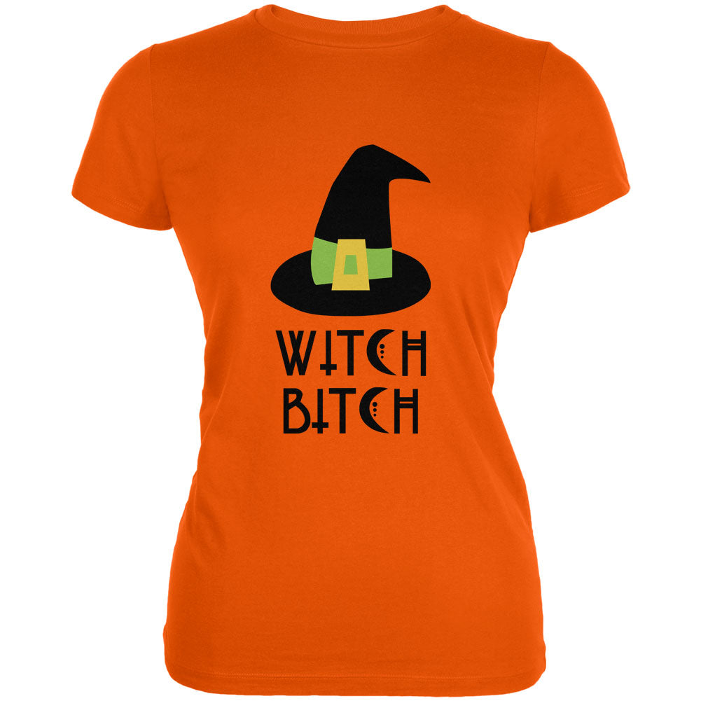 Halloween Witch Bitch Juniors Soft T Shirt Juniors T-Shirts Old Glory 2XL Orange 