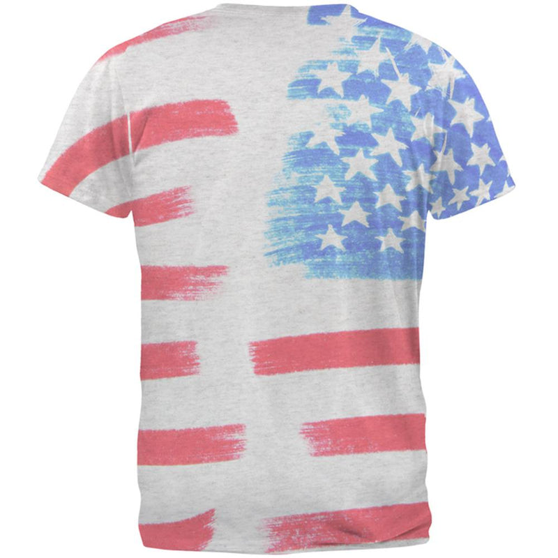 4th of July Color Me American Mens Soft V-Neck T Shirt Men's T-Shirts Old Glory   