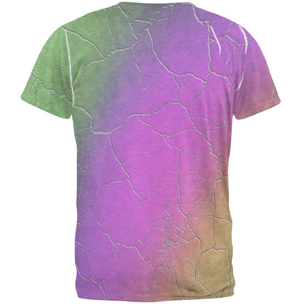 Mardi Gras Party Mask Distressed Grunge Flag Mens Soft V-Neck T Shirt Men's T-Shirts Old Glory   