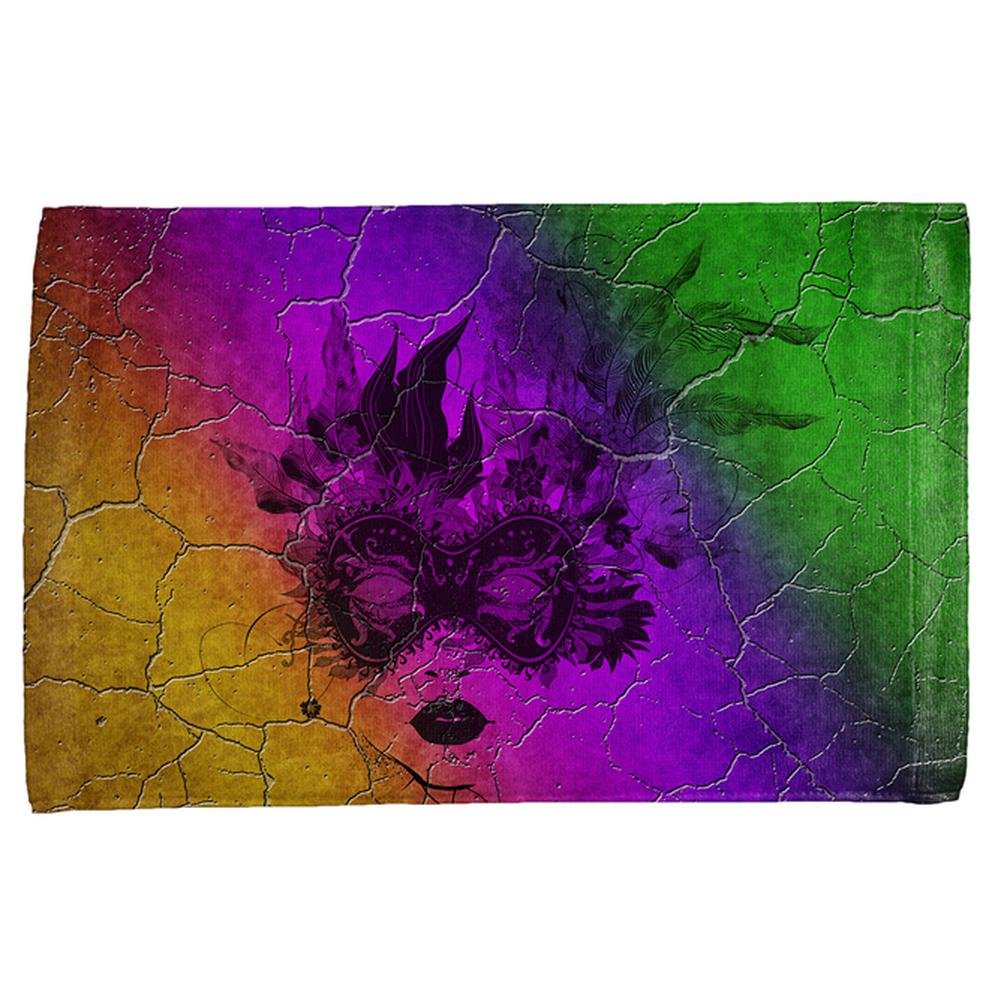 Mardi Gras Party Mask Distressed Grunge Flag All Over Hand Towel Hand Towel Old Glory OS Multi 