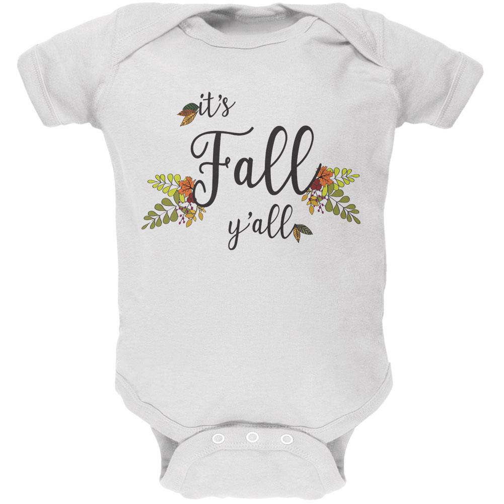 Its Fall Yall Soft Baby One Piece Baby One Piece Old Glory 12MO White 