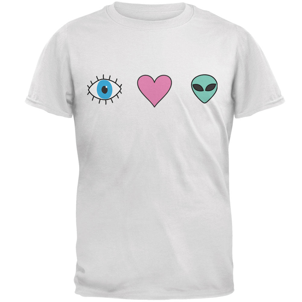 Eye Heart Aliens Mens T Shirt Men's T-Shirts global 2XL White 