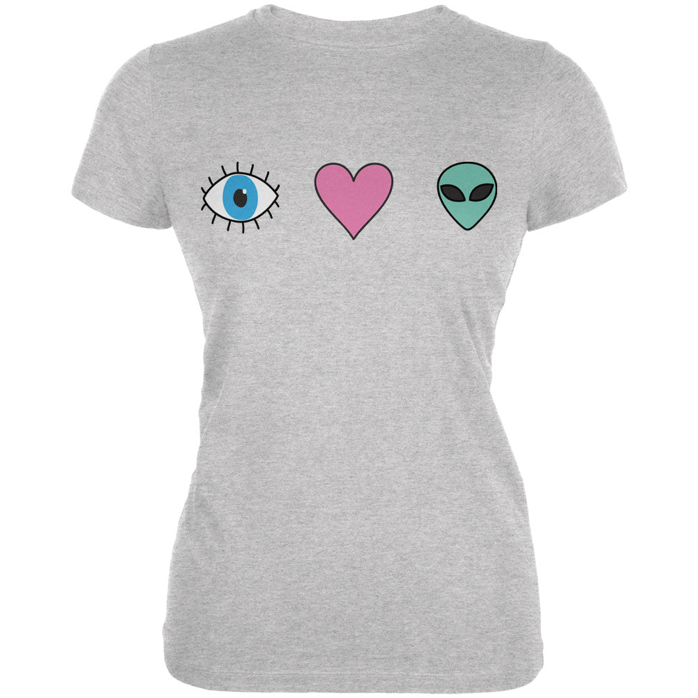 Eye Heart Aliens Juniors Soft T Shirt Junior's T-Shirts global 2XL Heather 