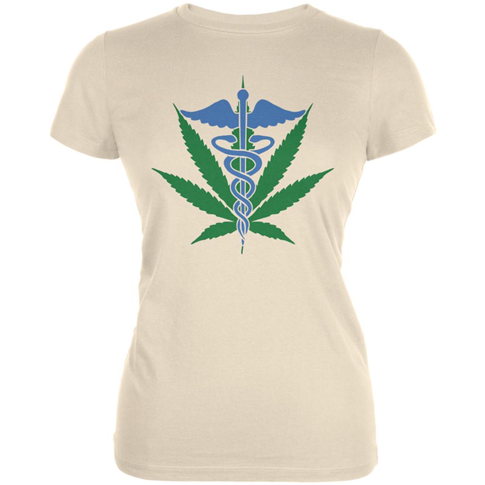 Support Medical Marijuana Legalize It Juniors Soft T Shirt Juniors T-Shirts Old Glory LG Cream 