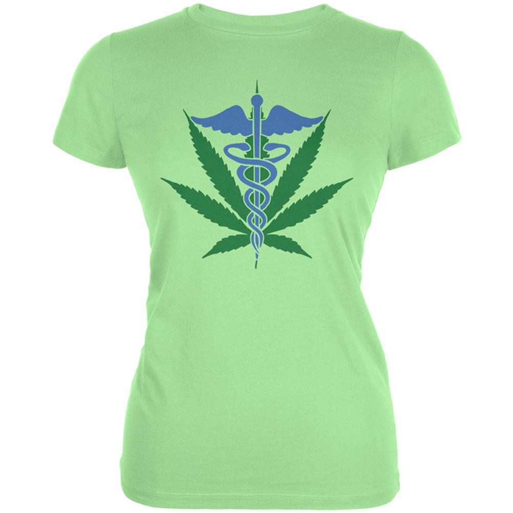 Support Medical Marijuana Legalize It Juniors Soft T Shirt Juniors T-Shirts Old Glory LG Mint 