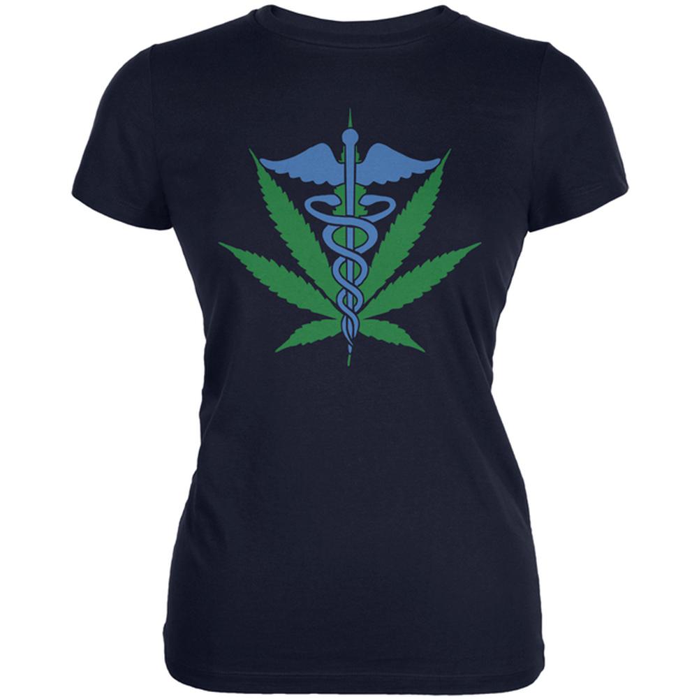 Support Medical Marijuana Legalize It Juniors Soft T Shirt Juniors T-Shirts Old Glory 2XL Navy 