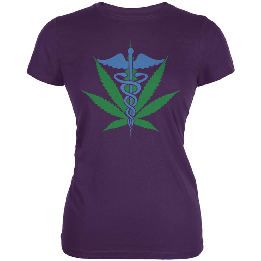 Support Medical Marijuana Legalize It Juniors Soft T Shirt Juniors T-Shirts Old Glory 2XL Purple 