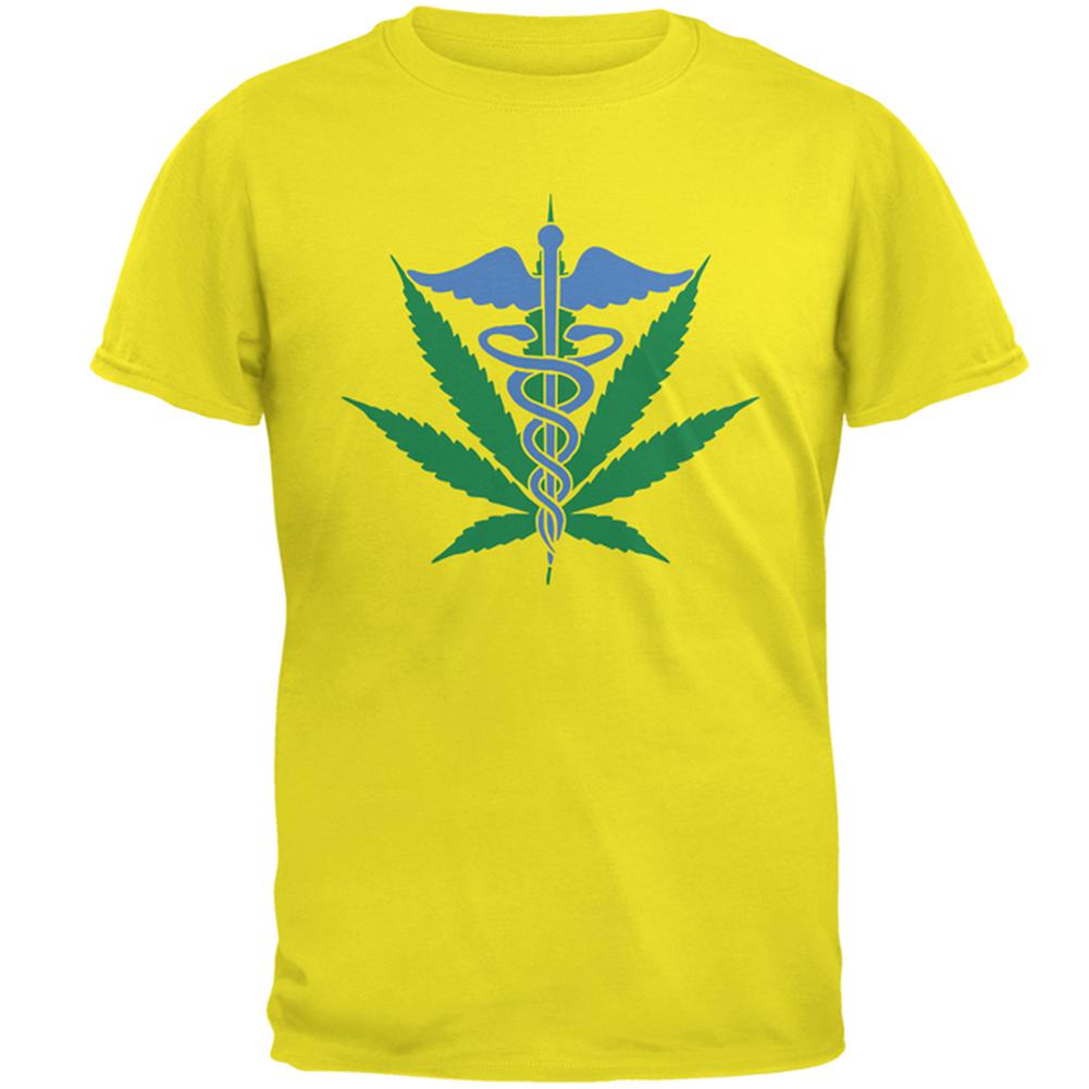 Support Medical Marijuana Legalize It Mens T Shirt Men's T-Shirts Old Glory 2XL Bright Yellow 