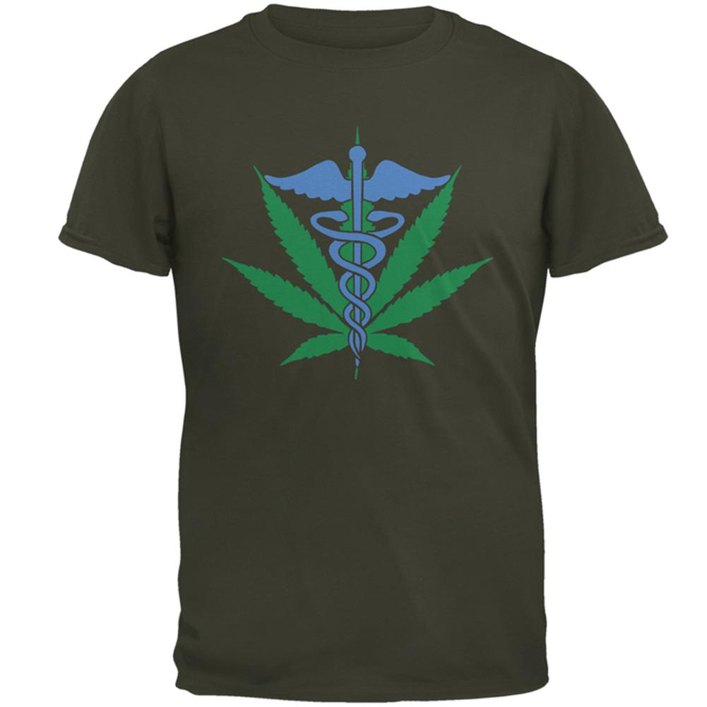 Support Medical Marijuana Legalize It Mens T Shirt Men's T-Shirts Old Glory MD Olive 