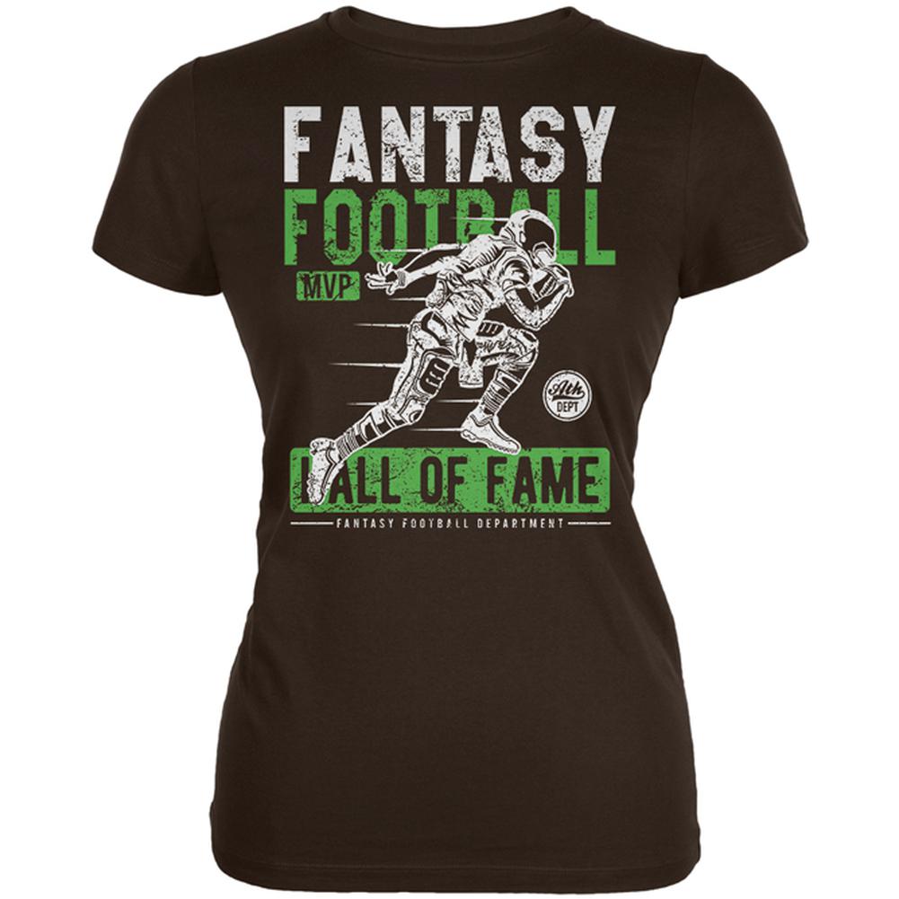 Fantasy Football MVP Hall Of Fame Juniors Soft T Shirt Juniors T-Shirts Old Glory 2XL Brown 