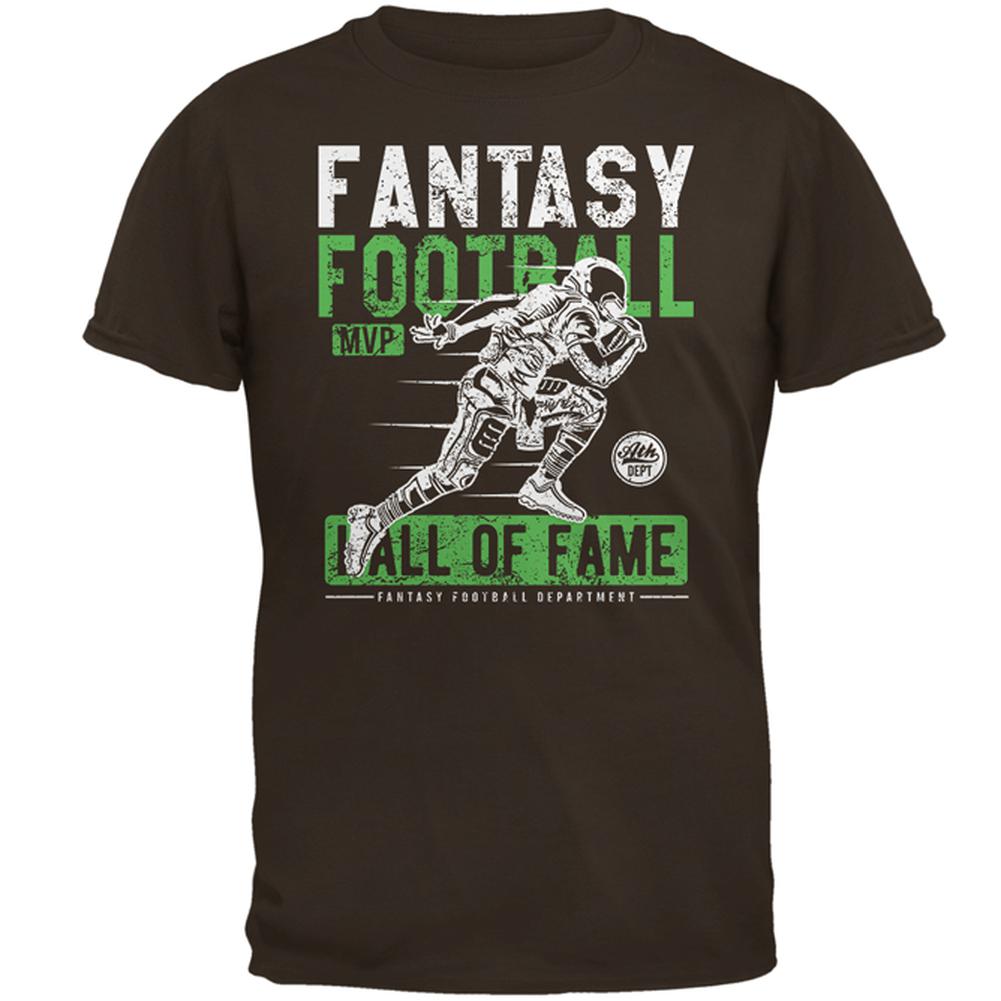 Fantasy Football MVP Hall Of Fame Mens T Shirt Men's T-Shirts Old Glory 2XL Brown 