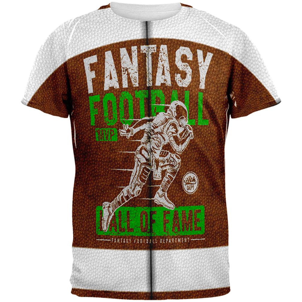 Fantasy Football MVP Hall Of Fame All Over Mens T Shirt Men's T-Shirts Old Glory 2XL Multi 