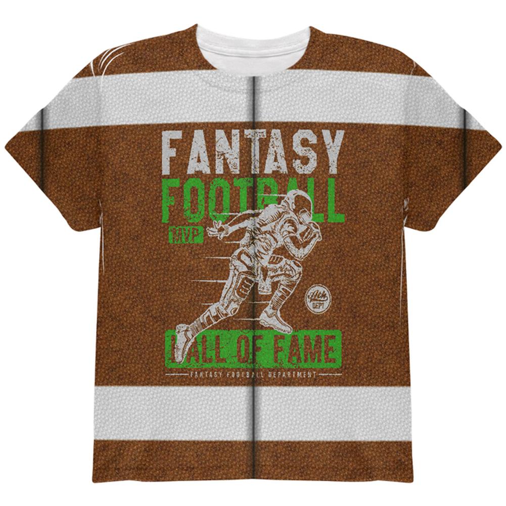 Fantasy Football MVP Hall Of Fame All Over Youth T Shirt Youth T-Shirts Old Glory LG Multi 