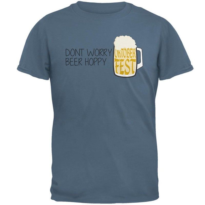 Oktoberfest Dont Worry Beer Hoppy Mens T Shirt Men's T-Shirts Old Glory 2XL Indigo Blue 