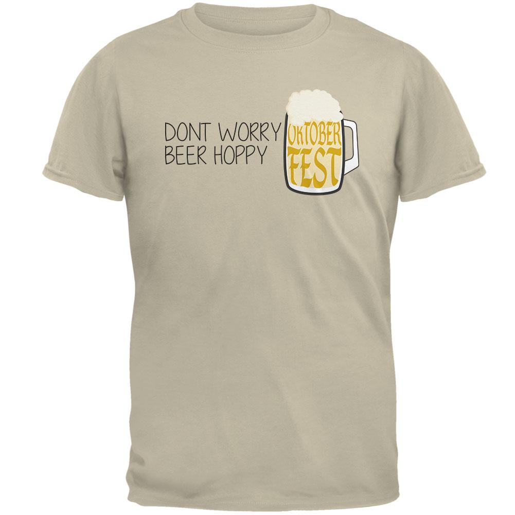 Oktoberfest Dont Worry Beer Hoppy Mens T Shirt Men's T-Shirts Old Glory 2XL Sand 