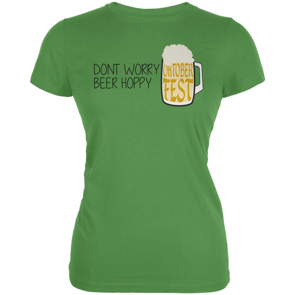 Oktoberfest Dont Worry Beer Hoppy Juniors Soft T Shirt Juniors T-Shirts Old Glory 2XL Leaf 