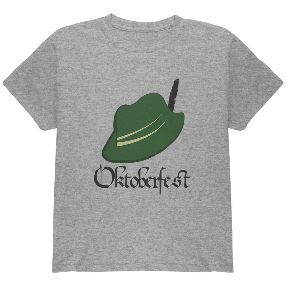 Oktoberfest German Folk Hat Youth T Shirt Youth T-Shirts Old Glory LG Heather 