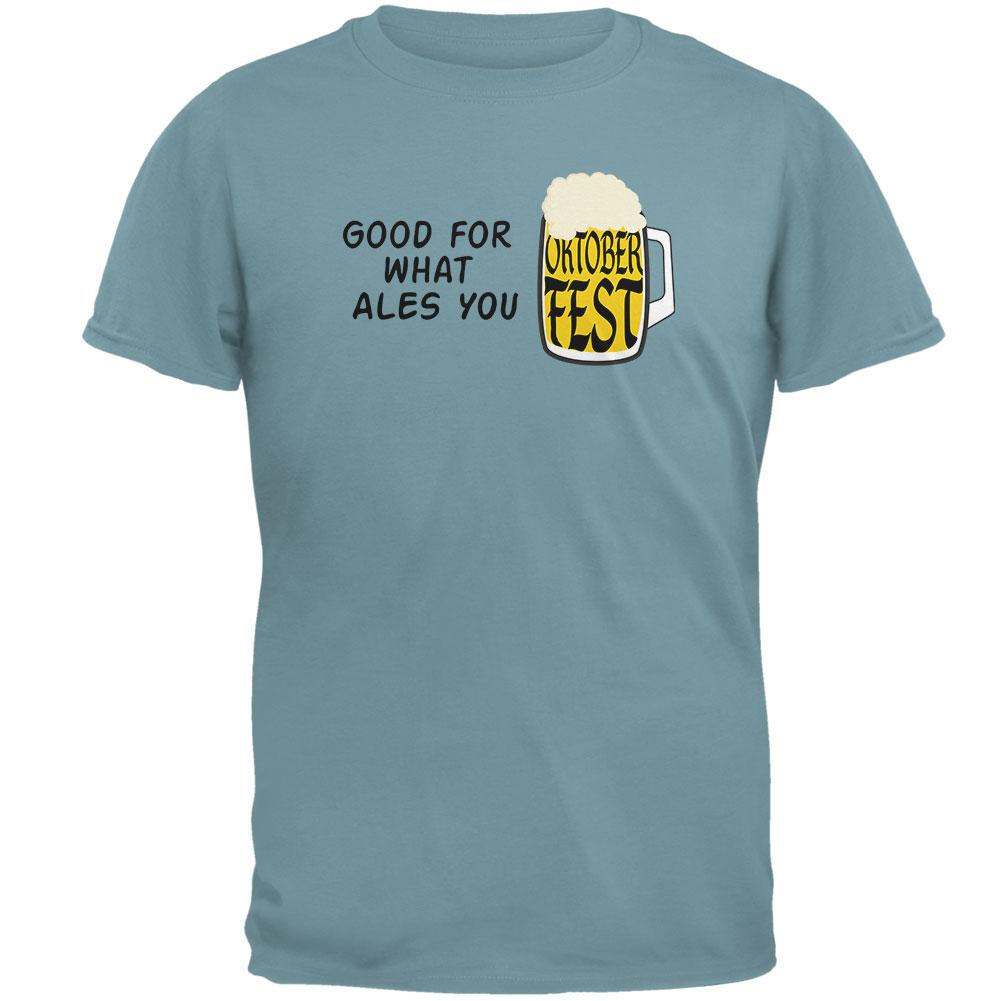 Oktoberfest For What Ales You German Beer Mens T Shirt Men's T-Shirts Old Glory 2XL Seafoam 