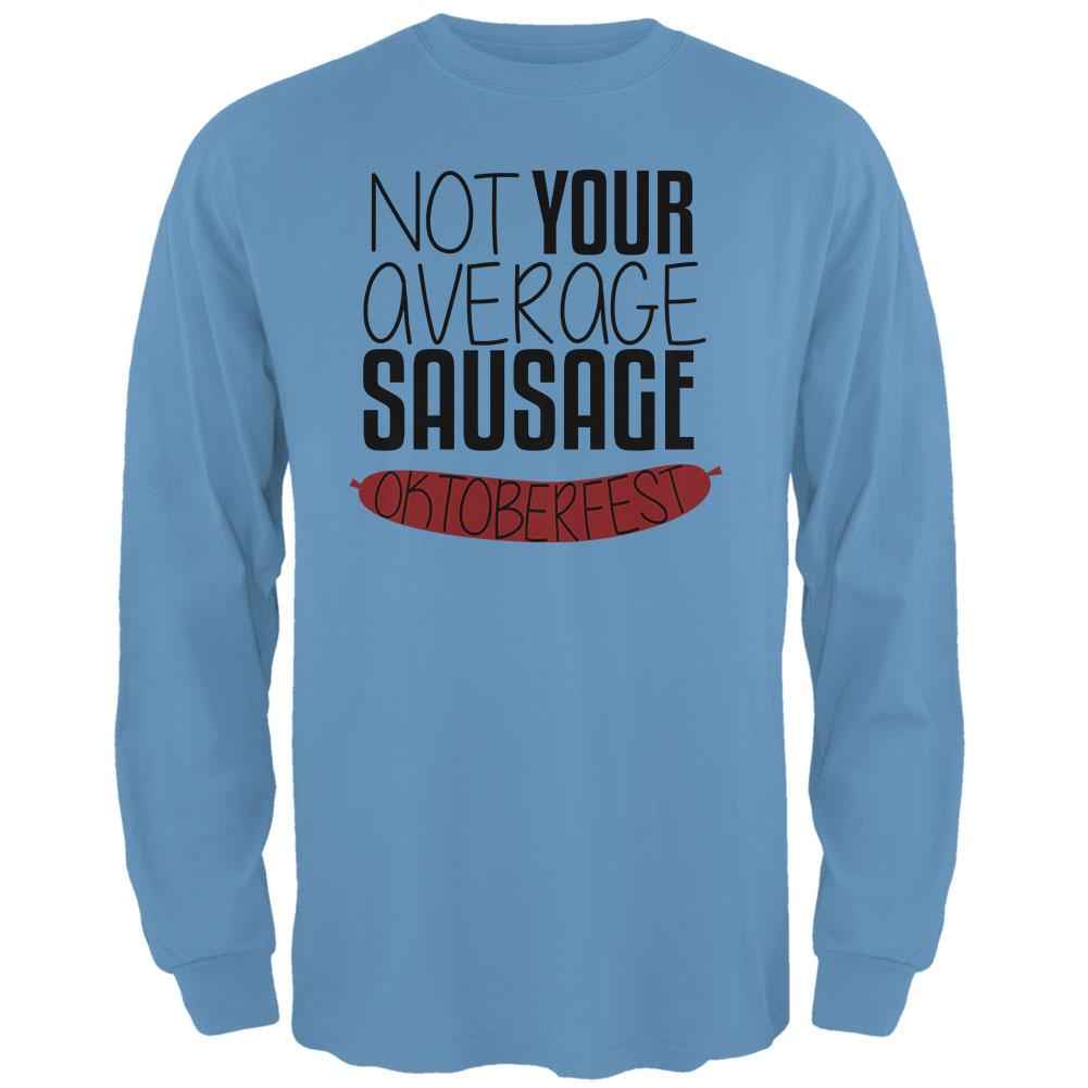 Oktoberfest Not Your Average Sausage German Bratwurst Mens Long Sleeve T Shirt Men's Long Sleeves Old Glory 2XL Carolina Blue 