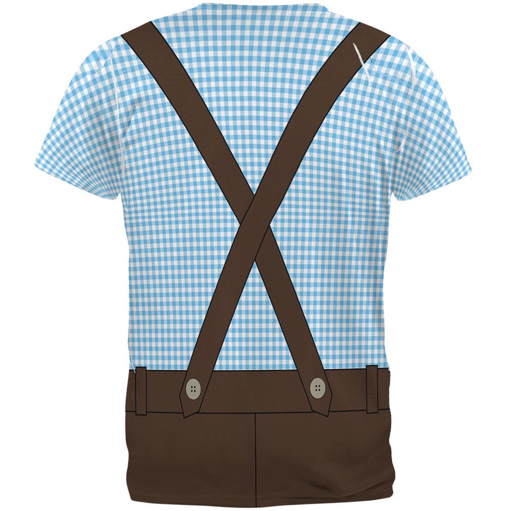 Oktoberfest Lederhosen Costume German Brown Suspenders All Over Mens T Shirt Men's T-Shirts Old Glory   