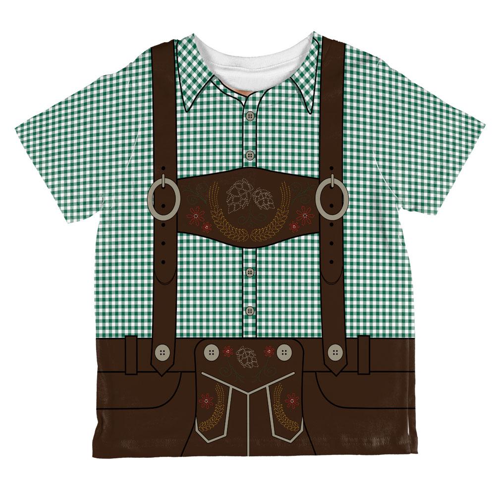 Oktoberfest Lederhosen Costume German Brown Suspenders All Over Toddler T Shirt Toddler T-Shirts Old Glory 2T Green 