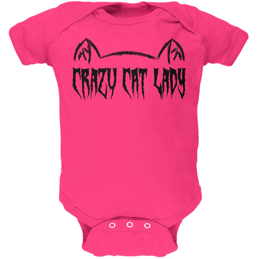 Halloween Crazy Cat Lady Soft Baby One Piece Baby One Piece Old Glory 12M Hot Pink 