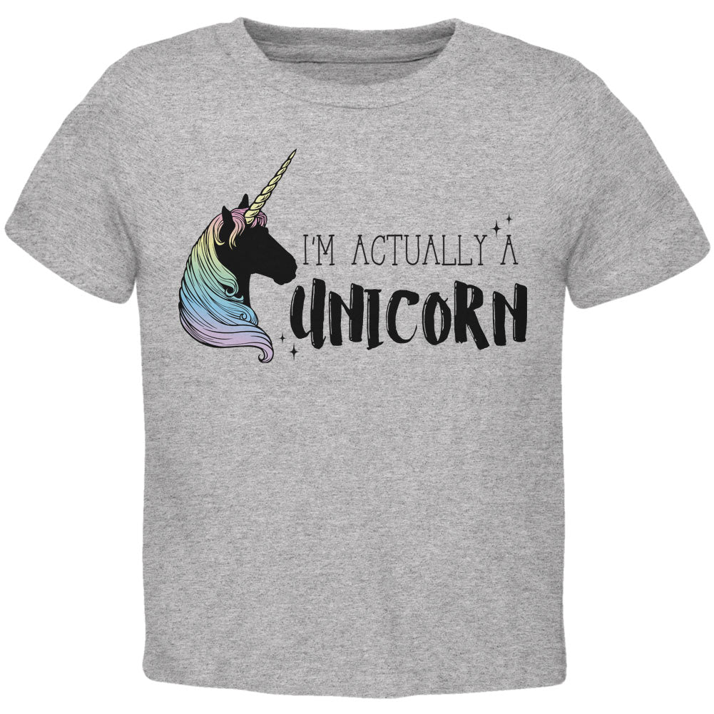 Halloween I'm Actually a Unicorn Toddler T Shirt Toddler T-Shirts Old Glory 2T Heather 