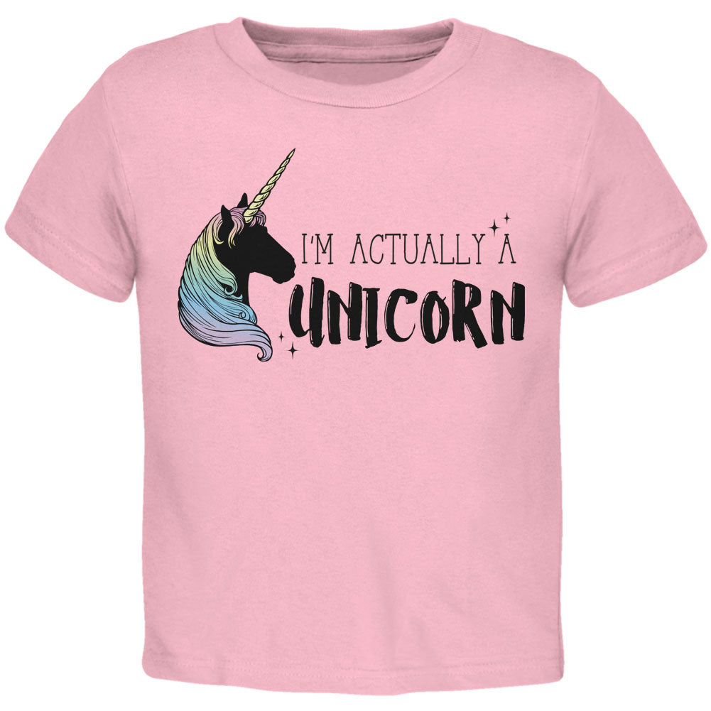 Halloween I'm Actually a Unicorn Toddler T Shirt Toddler T-Shirts Old Glory 2T Light Pink 