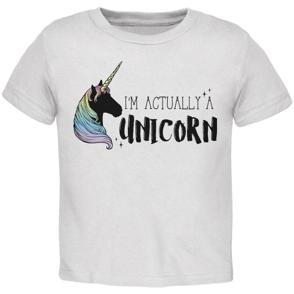 Halloween I'm Actually a Unicorn Toddler T Shirt Toddler T-Shirts Old Glory 2T White 