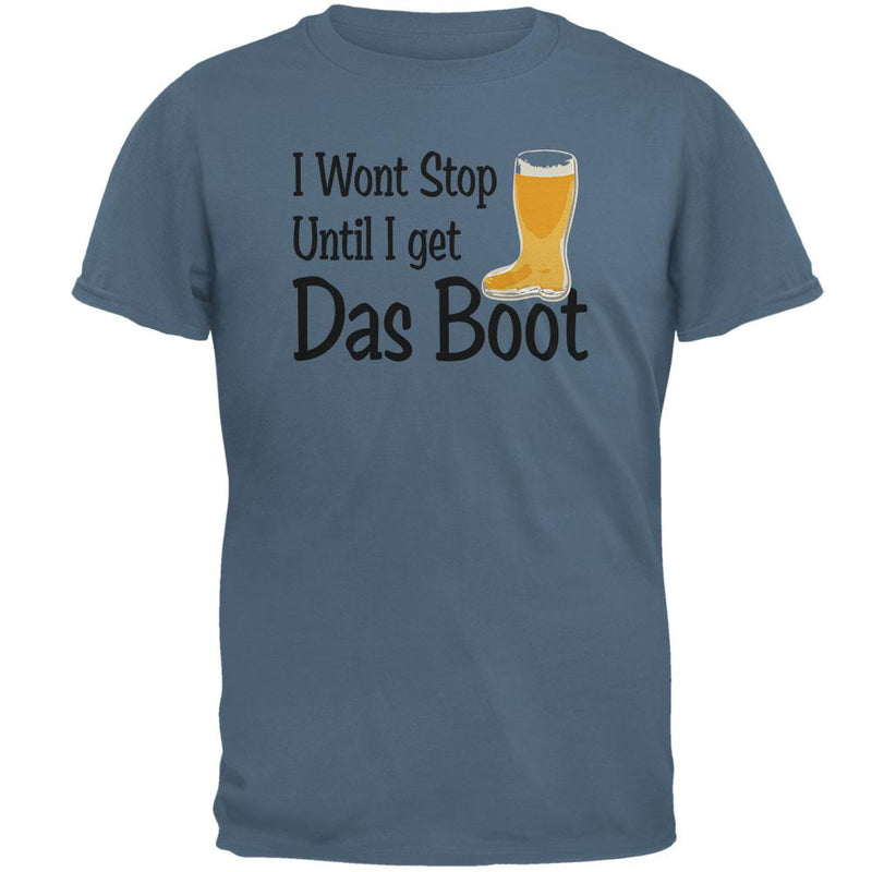 Oktoberfest I Won't Stop Until I Get Das Boot Beer Mens T Shirt Men's T-Shirts Old Glory 2XL Indigo Blue 