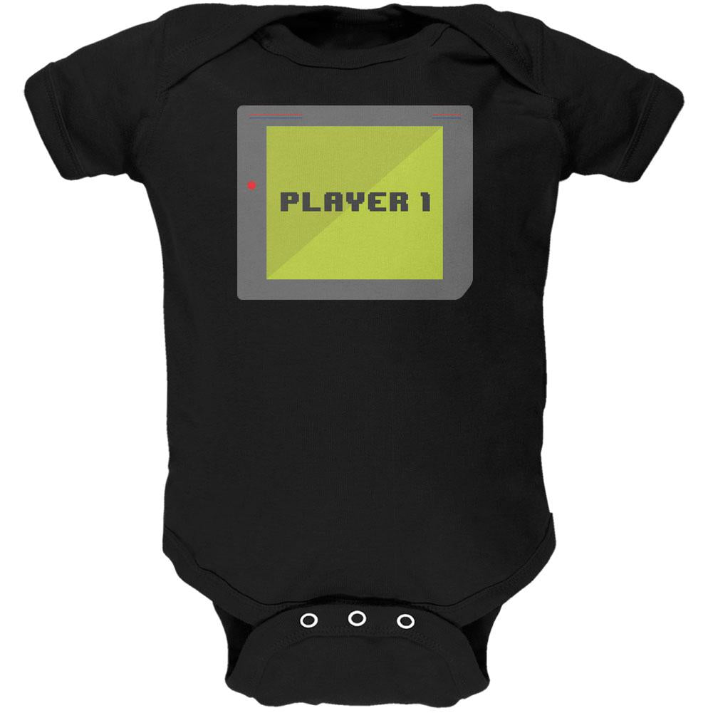 Halloween Old School Gamer Player 1 Soft Baby One Piece Baby One Piece Old Glory 12MO Black 