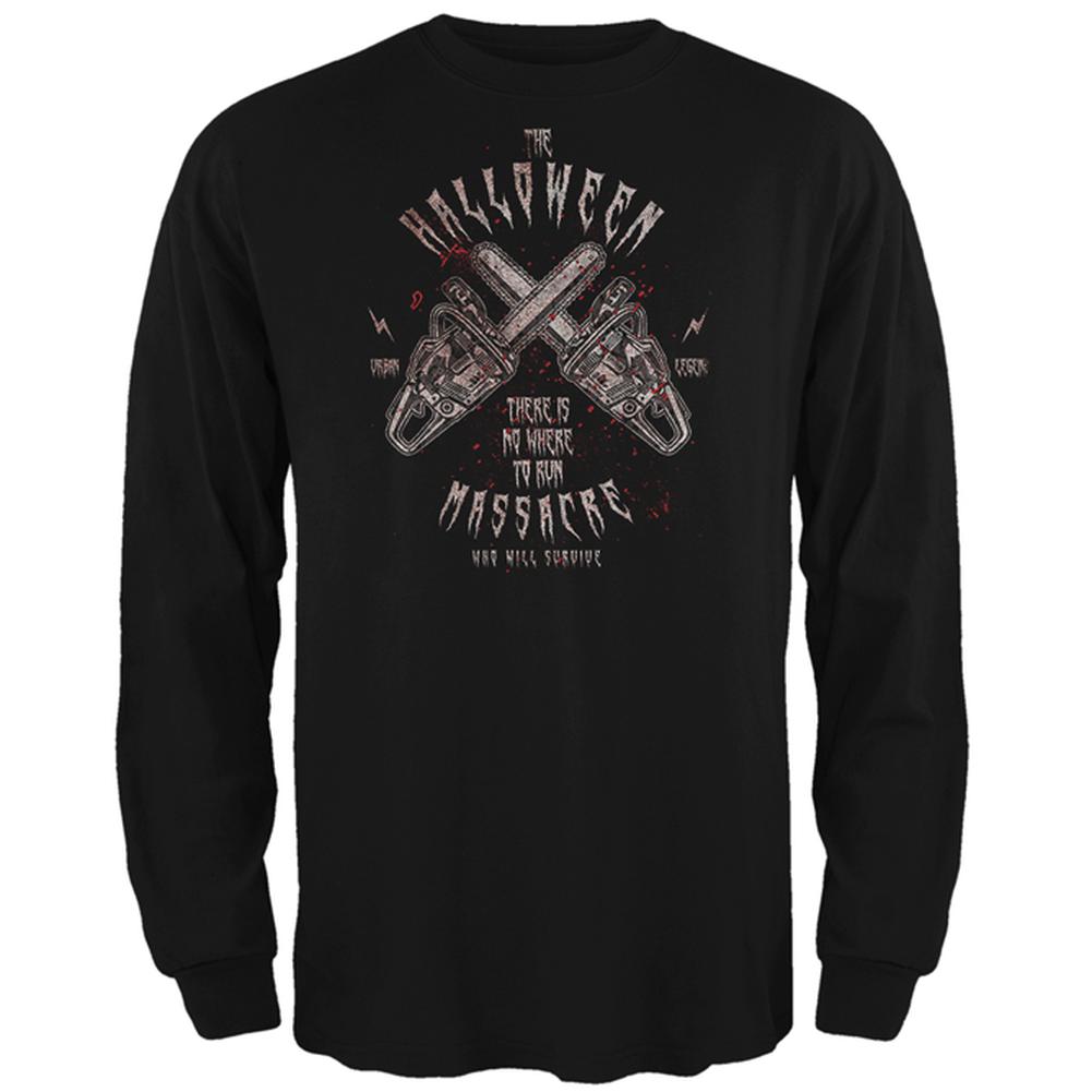 Halloween Chainsaw Massacre Bloody Horror Mens Long Sleeve T Shirt Men's Long Sleeves Old Glory 2XL Black 